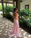 Sparkly Pink Sweetheart Mermaid Side Slit Long Prom Dress Ideas, Evening Party Dresses,WGP1863