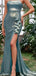 Elegant Teal Sweetheart Mermaid Side Slit Floral Long Prom Dress Ideas, Evening Party Dresses,WGP1702