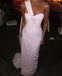 Elegant Pink One-Shoulder Mermaid Long Prom Dress Ideas, Evening Party Dresses,WGP1834
