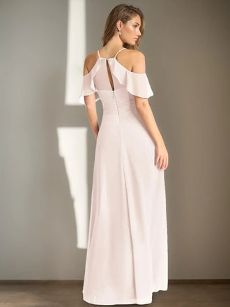 Elegant Pink Off-Shoulder Mermaid Side Slit Long Prom Dress Ideas, Evening Party Dresses,WGP1841