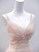 Elegant Pink Spaghetti Strap A-Line Long Prom Dress Ideas, Evening Party Dresses,WGP1798