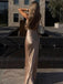 Sexy Champange Spaghetti Strap Mermaid Long Prom Dress Ideas, Evening Party Dresses,WGP1762