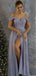Unique Blue Off-Shoulder A-Line Long Prom Dress Ideas, Evening Party Dresses,WGP1878