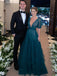 Elegant Green V-Neck A-Line Party Prom Dresses,Evening Dress Online, WGP812