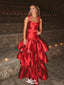 Cute Red Sweetheart A-Line Ruffle Party Prom Dresses,Evening Dress Online, WGP813