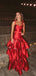 Cute Red Sweetheart A-Line Ruffle Party Prom Dresses,Evening Dress Online, WGP813