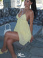 Sexy Halter V-neck A-line Short Mini Homecoming Dress,EPT653