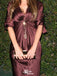 Casual Short Sleeves V-neck A-line Long Prom Dress Ideas, Evening Party Dresses,WGP1838