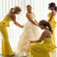 Elegant Yellow Strapless&nbsp; Mermaid Sleeveless Wedding Guest Bridesmaid Dresses,WGM400