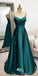 Green Spaghetti Straps V Neck Lace up Back Long Party Dress Prom Dresses,Evening Dress Online, WGP931