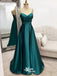 Green Spaghetti Straps V Neck Lace up Back Long Party Dress Prom Dresses,Evening Dress Online, WGP931