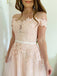 Cute Pink Off Shoulder A-Line Lace Sleeveless Party Prom Dresses,Evening Dress Online, WGP864