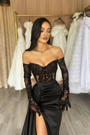 Sexy Black Sweetheart Mermaid Long Prom Dress Ideas, Evening Party Dresses,WGP1935