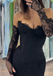 Sexy Black Long Sleeve Mermaid Long Prom Dress Ideas, Evening Party Dresses, WGP2001