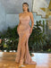 Sparkly Pink Sweetheart Mermaid Side Slit Long Prom Dress Ideas, Evening Party Dresses, WGP2031