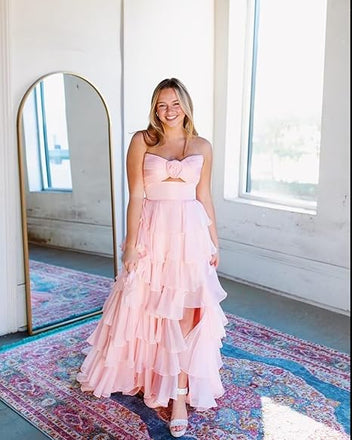 Elegant Pink Sweetheart  Long Prom Dress Ideas, Evening Party Dresses,WGP1789