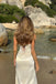 Sexy White Strapless Satin Mermaid Prom Dress with High Slit Detail,WGP2138