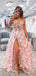 Beautiful Pink A-Line Spaghetti Strap Side Slit Popular Long Evening Dresses, Formal Dresses, Birthday Party, WGP585