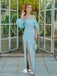 Elegant Sexy Light Blue Off Shoulder Mermaid Party Prom Dresses,Evening Dress Online, WGP866