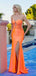 Bold Burnt Orange Strapless Prom Dress with Unique Sheer Cutout Bodice,WGP2105