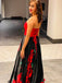 Unique Red A-Line Strapless Rose Popular Long Evening Dresses, Formal Dresses, Birthday Party, WGP595