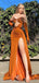 Sexy Burnt Orange Mermaid Sweetheart Side Slit Popular Long Evening Dresses, Formal Dresses, Birthday Party, WGP607