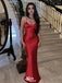 Sexy Red Mermaid Spaghetti Strap Popular Long Evening Dresses, Formal Dresses, Birthday Party, WGP619