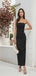 Simple Black Column Strapless Sleeveless Long Formal Prom Dresses,Evening Gowns,WGP366