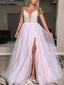 Gorgeous A-Line V Neck Halter Lace Up Side Slit Sequins Beading Long Formal Prom Dresses,Evening Gowns,WGP377