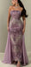 Sparkly Purple Sweetheart Applique Long Sleeve Mermaid Long Prom Dress Ideas, Evening Party Dresses,WGP1755