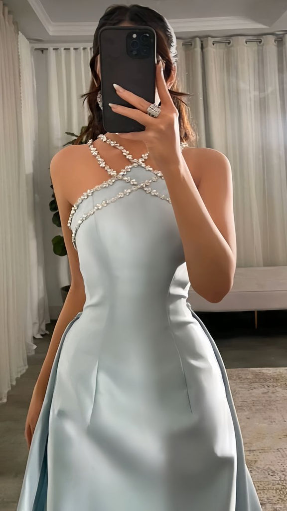 Unique Blue V-Neck Mermaid Long Prom Dress Ideas, Evening Party Dresses,WGP1778