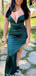 Casual Spaghetti Strap V-neck Sheath Long Prom Dress Ideas, Evening Party Dresses,WGP1453