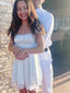 Elegant Short Sleeves A-line Short Mini Homecoming Dress,EPT375