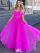 Elegant Pink Off-Shoulder A-Line Long Sleeve Popular Long Evening Dresses, Formal Dresses, Birthday Party, WGP661