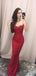 Sexy Red Mermaid Sweetheart Long Evening Dresses, Formal Dresses, Birthday Party, WGP545