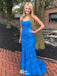 Sexy Royal Blue Mermaid Halter Sleeveless Long Maxi Prom Gowns,Evening Dresses,WGP348