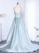 Unique Blue V-Neck Mermaid Long Prom Dress Ideas, Evening Party Dresses,WGP1778