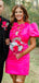 Gorgeous Short Sleeves Sheath Short Mini Homecoming Dress,EPT387