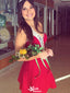 Casual V-neck Spaghetti Strap A-line Short Mini Homecoming Dress,EPT389