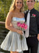 Elegant Strapless Bateau A-line Short Mini Homecoming Dress,EPT392
