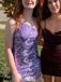 Elegant One-shoulder Unique Sheath Short Mini Homecoming Dress,EPT393