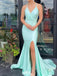 Elegant V-neck Spaghetti Strap Mermaid Long Prom Dress Ideas, Evening Party Dresses,WGP1145