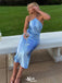 Sexy Baby Blue Halter Strap Mermaid Long Sleeve Popular Long Evening Dresses, Formal Dresses, Birthday Party, WGP679