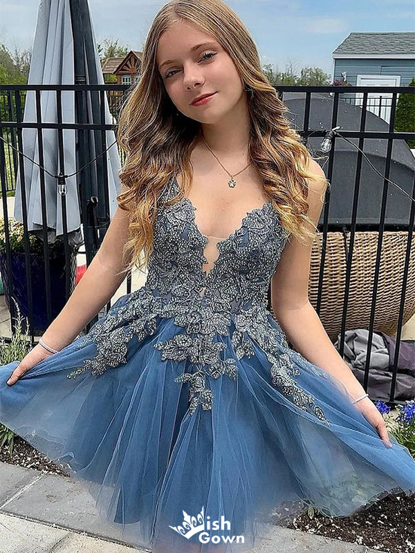 Sexy Blue Sweetheart Ball Gown Sleeveless Popular Cheap Short Homecoming Dresses, Birthday Party EPT237