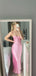 Sexy Pink Spaghetti Strap Mermaid Long Sleeve Popular Long Evening Dresses, Formal Dresses, Birthday Party, WGP683