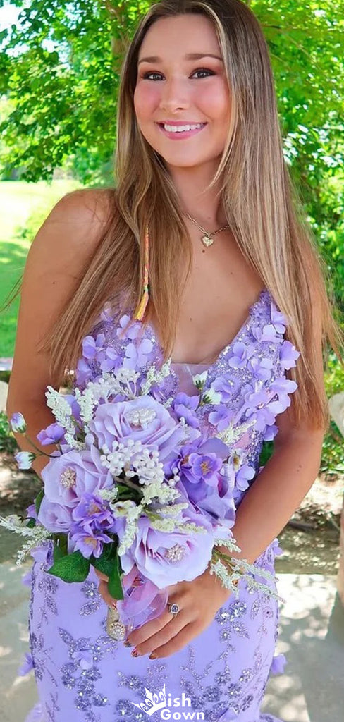 Gorgeous V-neck Spaghetti Strap Mermaid Long Prom Dress Ideas, Evening Party Dresses,WGP1147