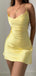 Sexy Yellow Spaghetti Strap Mermaid Sleeveless Popular Cheap Short Homecoming Dresses, Birthday Party EPT242