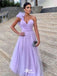 Elegant Purple A-Line Sweetheart Sleeveless Long Evening Dresses, Formal Dresses, Birthday Party, WGP540