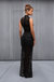 Sexy Black Halter Mermaid Side Slit Long Prom Dress Ideas, Evening Party Dresses,WGP1741