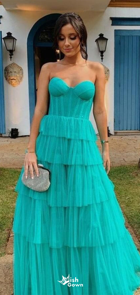 Sexy Green Sweetheart A-Line Long Sleeveless Long Party Prom Dresses,Evening Dress Online, WGP722